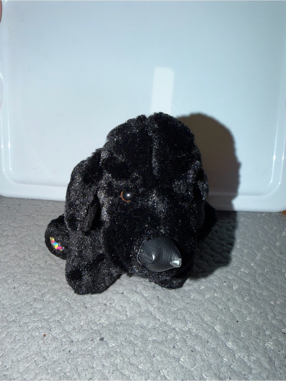 Plush Black Dog Stuffed Animal - Soft Cuddly Toy